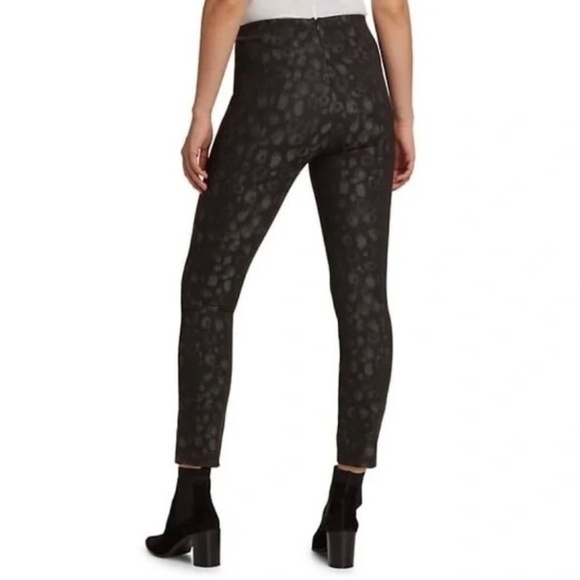 RAG & BONE Simone Leopard Print Zip Pocket Pants Black Gray Animal Crop Size 0 - Picture 9 of 16